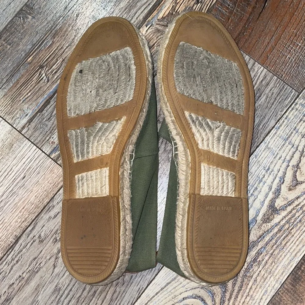 Ralph Lauren Men’s Olive Green Linen Espadrilles